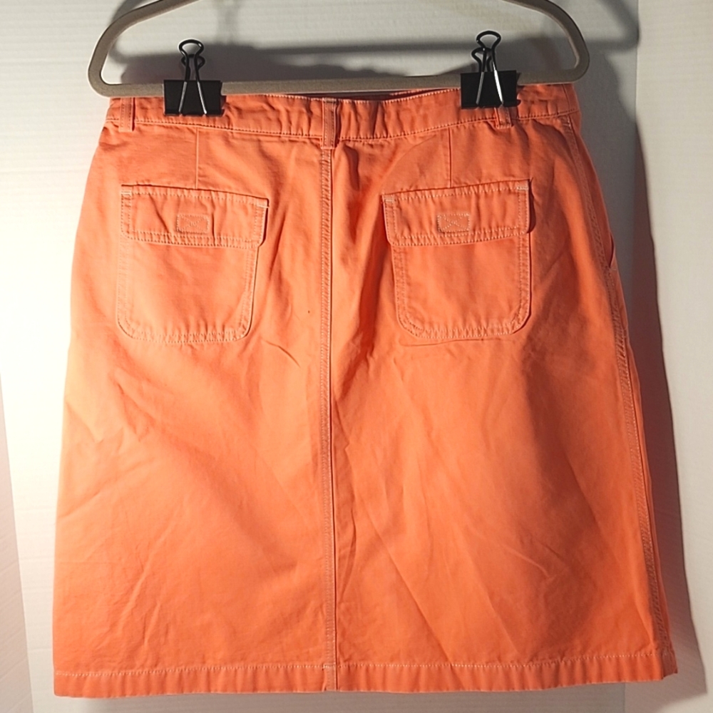 Eddie Bauer- Peach/Coral colored denim skirt - sz 12 - Picture 2 of 8